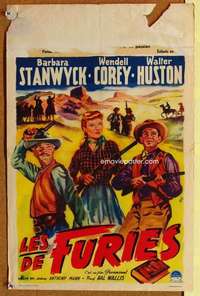 a064 FURIES Belgian movie poster '50 Barbara Stanwyck, Wendell Corey