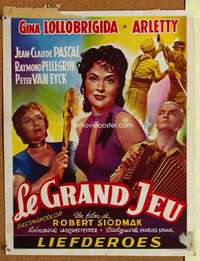 a061 FLESH & THE WOMAN Belgian movie poster '54 Gina Lollobrigida