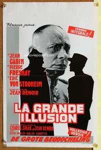 a070 GRAND ILLUSION Belgian movie poster R50s Erich von Stroheim