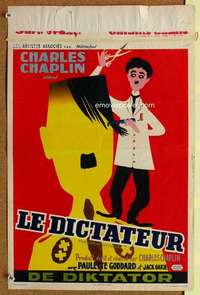 a072 GREAT DICTATOR Belgian movie poster R50s Charlie Chaplin, WWII