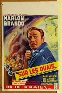a106 ON THE WATERFRONT Belgian movie poster '54 Marlon Brando, Kazan