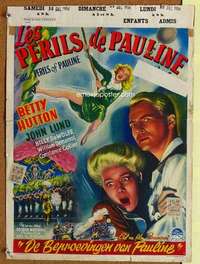 a110 PERILS OF PAULINE Belgian movie poster '47 Betty Hutton