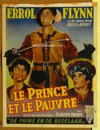 a112 PRINCE & THE PAUPER Belgian movie poster R50s Errol Flynn