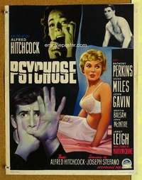 a113 PSYCHO Belgian movie poster '60 Leigh, Perkins, Hitchcock