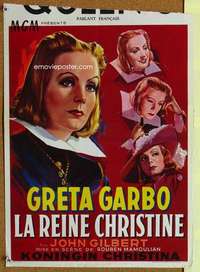 a115 QUEEN CHRISTINA Belgian movie poster R50s Greta Garbo, Gilbert