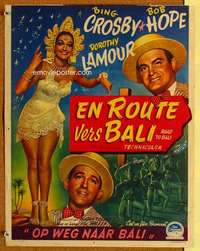 a126 ROAD TO BALI Belgian movie poster '52 Bing Crosby, Bob Hope