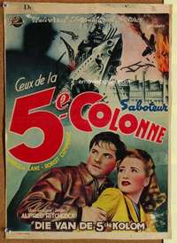a130 SABOTEUR Belgian movie poster '42 Alfred Hitchcock, Cummings