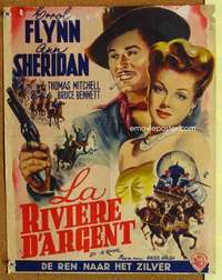 a139 SILVER RIVER Belgian movie poster '48 Errol Flynn, Ann Sheridan