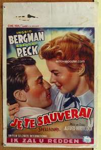 a143 SPELLBOUND Belgian movie poster R50s Alfred Hitchcock, Peck