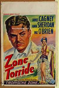 a153 TORRID ZONE Belgian movie poster R40s James Cagney, Sheridan