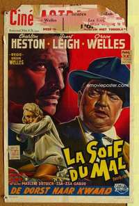 a154 TOUCH OF EVIL Belgian movie poster '58 Welles, Heston, Leigh