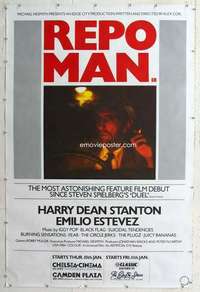 a028 REPO MAN English Forty by Sixty movie poster '84 Harry Dean Stanton