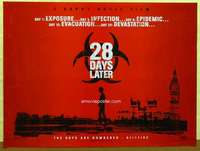 a320 28 DAYS LATER DS teaser British quad movie poster '03 zombies!