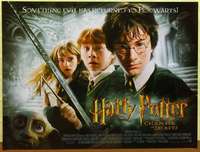 a351 HARRY POTTER & THE CHAMBER OF SECRETS DS British quad movie poster '02