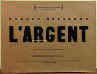a363 MONEY British quad movie poster '83 Robert Bresson, L'Argent