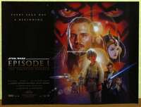 a367 PHANTOM MENACE DS British quad movie poster '99 Star Wars!