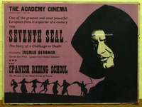 a375 SEVENTH SEAL/SPANISH RIDING SCHOOL British quad movie poster '60s