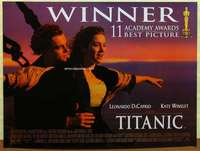 a383 TITANIC DS British quad movie poster '97 DiCaprio, Winslet