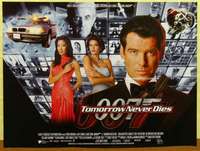 a385 TOMORROW NEVER DIES British quad movie poster '97 Brosnan as Bond