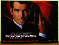 a387 TOMORROW NEVER DIES DS teaser British quad movie poster '97 Bond