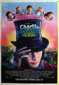 a023 CHARLIE & THE CHOCOLATE FACTORY DS bus stop movie poster '05 Depp