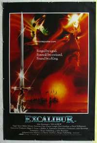 a025 EXCALIBUR English Forty by Sixty movie poster '81 Bob Peak art!