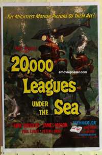 b010 20,000 LEAGUES UNDER THE SEA one-sheet movie poster R71 Jules Verne
