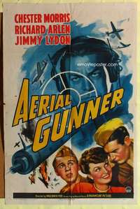 b028 AERIAL GUNNER one-sheet movie poster '43 Chester Morris, Arlen, WWII