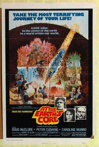 b064 AT THE EARTH'S CORE one-sheet movie poster '76 Peter Cushing, AIP