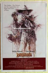 b078 BARBAROSA one-sheet movie poster '82 Willie Nelson, Gary Busey