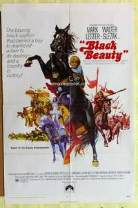 b105 BLACK BEAUTY one-sheet movie poster '71 Mark Lester, horses!