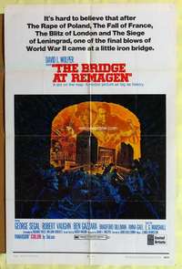b120 BRIDGE AT REMAGEN one-sheet movie poster '69 George Segal, Vaughn