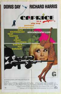 b133 CAPRICE one-sheet movie poster '67 Doris Day, Richard Harris