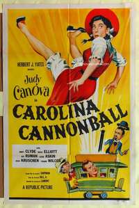 b142 CAROLINA CANNONBALL one-sheet movie poster '55 Judy Canova, Clyde
