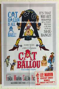 b149 CAT BALLOU int'l 1sh movie poster '65 classic Jane Fonda, Lee Marvin