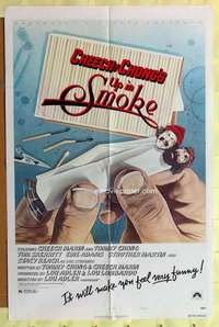 b912 UP IN SMOKE style B one-sheet movie poster '78 Cheech & Chong, revised