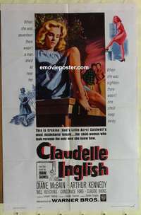b169 CLAUDELLE INGLISH one-sheet movie poster '61 misbehavin' Diane McBain!