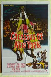 b180 COLOSSUS OF NEW YORK one-sheet movie poster '58 Mala Powers, cool!
