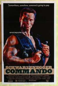 b186 COMMANDO one-sheet movie poster '85 Arnold Schwarzenegger