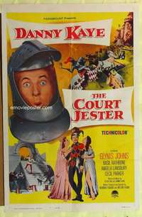 b195 COURT JESTER one-sheet movie poster '55 Danny Kaye, Basil Rathbone
