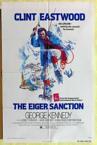 b251 EIGER SANCTION one-sheet movie poster '75 Clint Eastwood, Kennedy