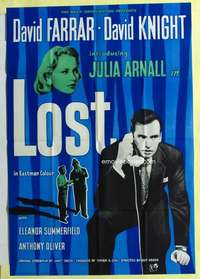 b519 LOST English one-sheet movie poster '55 David Farrar, Julia Arnall