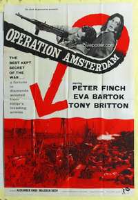 b638 OPERATION AMSTERDAM English one-sheet movie poster '60 Peter Finch