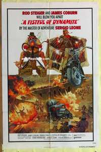 b298 FISTFUL OF DYNAMITE one-sheet movie poster '72 Sergio Leone, Coburn