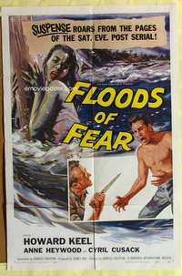 b303 FLOODS OF FEAR one-sheet movie poster '59 Howard Keel, Anne Heywood