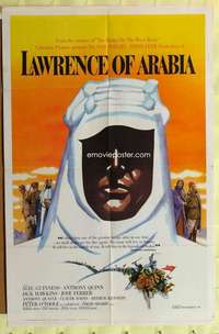 b486 LAWRENCE OF ARABIA one-sheet movie poster '62 David Lean, pre-Awards!