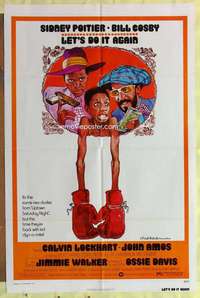 b497 LET'S DO IT AGAIN one-sheet movie poster '75 Sidney Poitier, Cosby