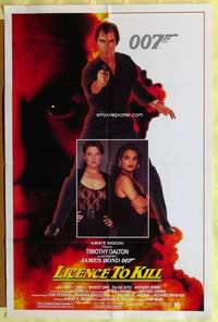b499 LICENCE TO KILL one-sheet movie poster '89 Timothy Dalton, James Bond