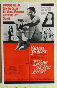b506 LILIES OF THE FIELD one-sheet movie poster '63 Sidney Poitier