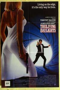 b511 LIVING DAYLIGHTS English one-sheet movie poster '86 Dalton as Bond!